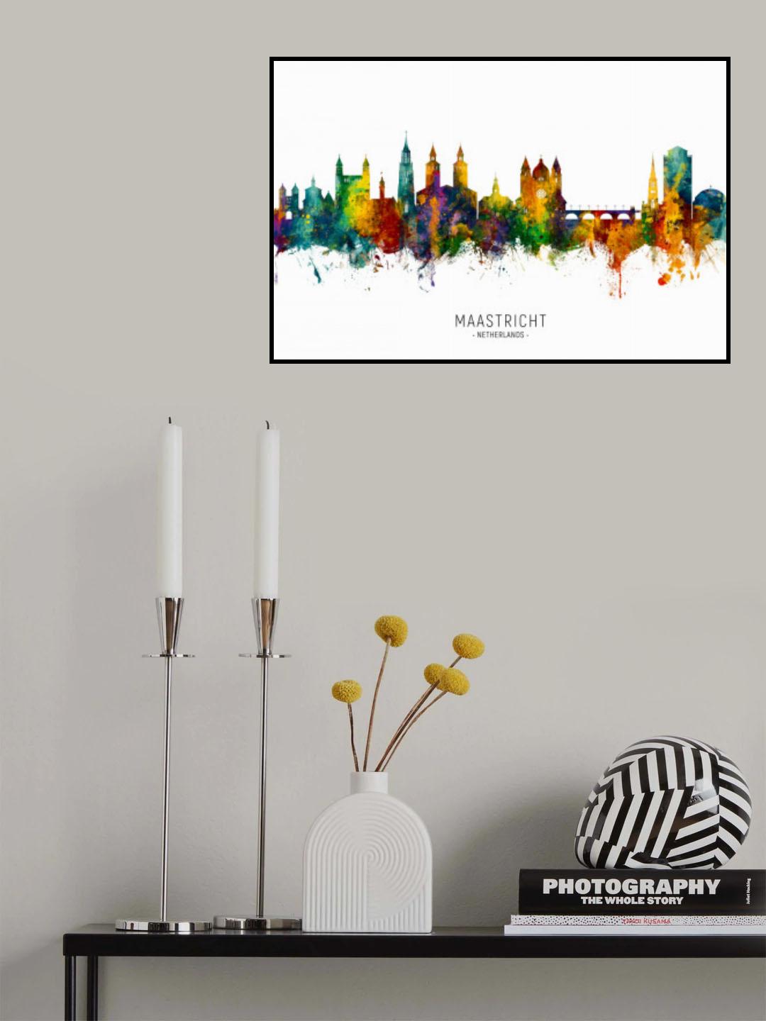 Maastricht The Netherlands Skyline Poster och Canvastavla