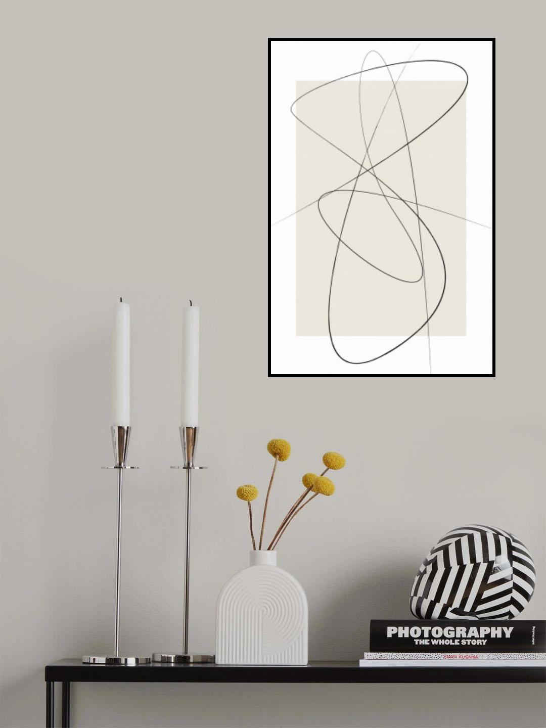 Beige Abstract Poster och Canvastavla