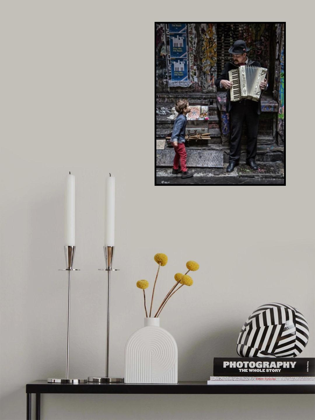 The Busker And The Boy Poster och Canvastavla