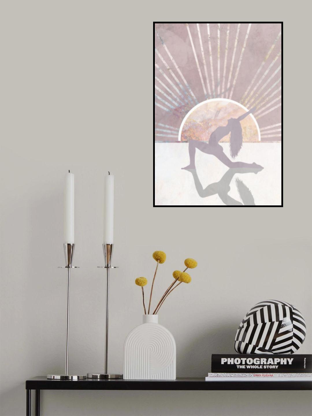 Pink Gold Sun Yoga 4 Poster och Canvastavla