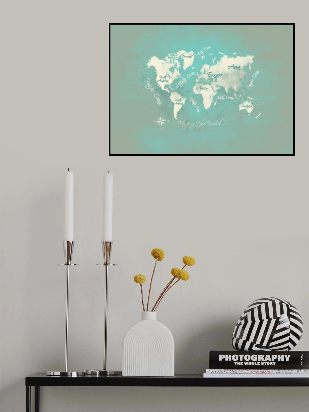 World map 35 Poster och Canvastavla