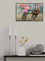 Steer Wrestling Poster och Canvastavla
