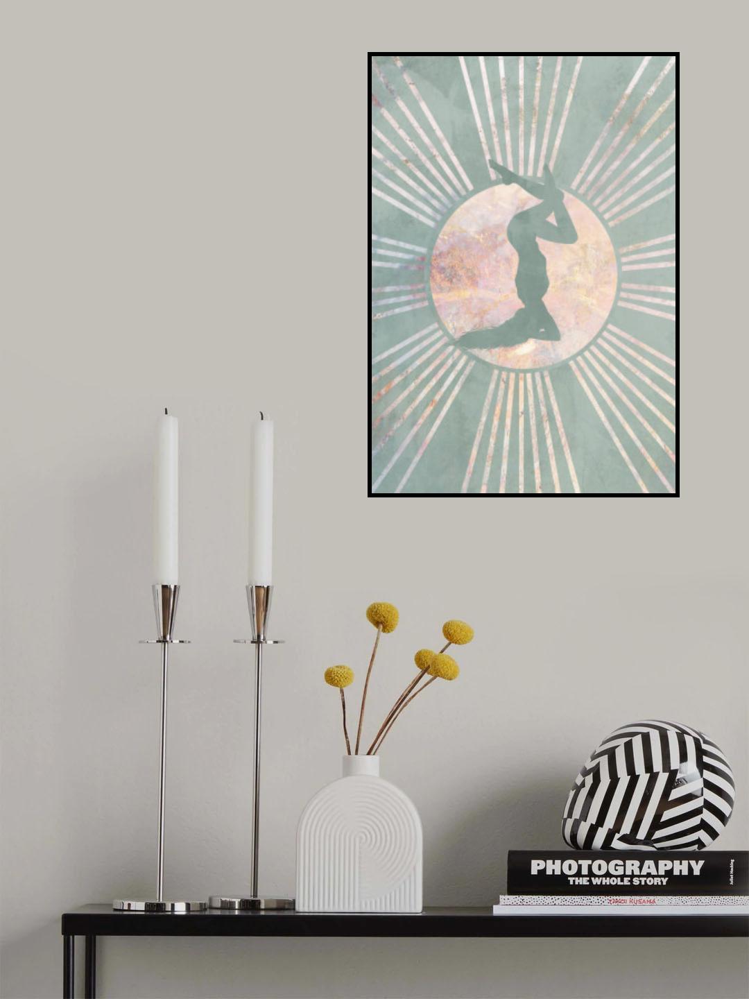 Yoga Boho Sun Green 4 Poster och Canvastavla