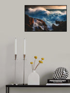BLUE WAVE AT SUNSET Poster och Canvastavla