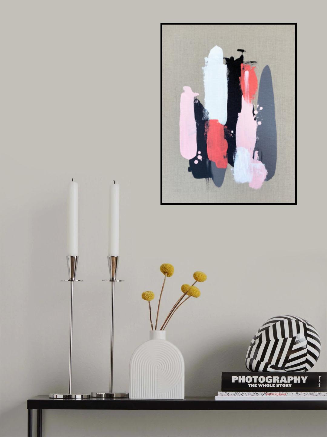 Pink Black and Grey 2 Poster och Canvastavla