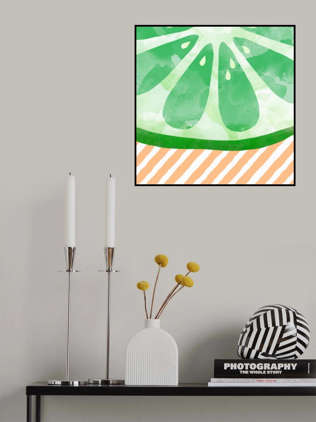 Lime Abstract Poster och Canvastavla