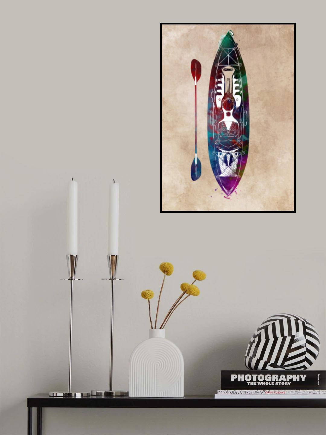 Kayaking sport art Poster och Canvastavla