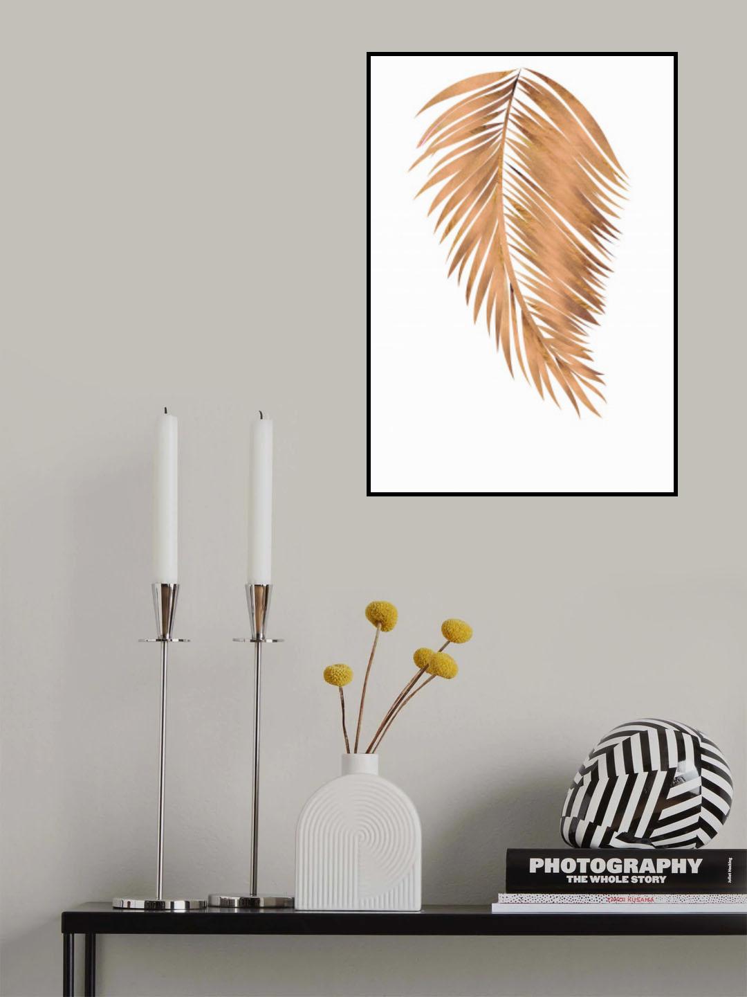 Copper gold palm, leaf 4 Poster och Canvastavla