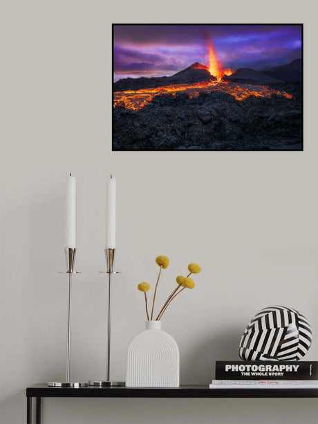 Fire at blue hour! Poster och Canvastavla