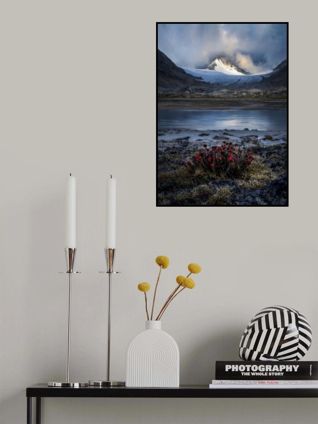 Snow Peak and Summer Blossom Poster och Canvastavla