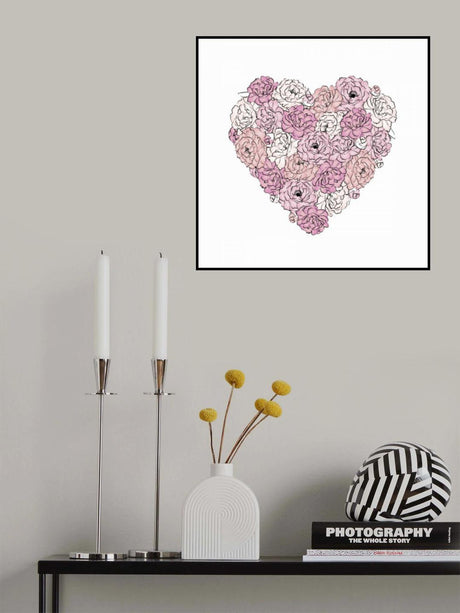 Peony Heart Poster och Canvastavla