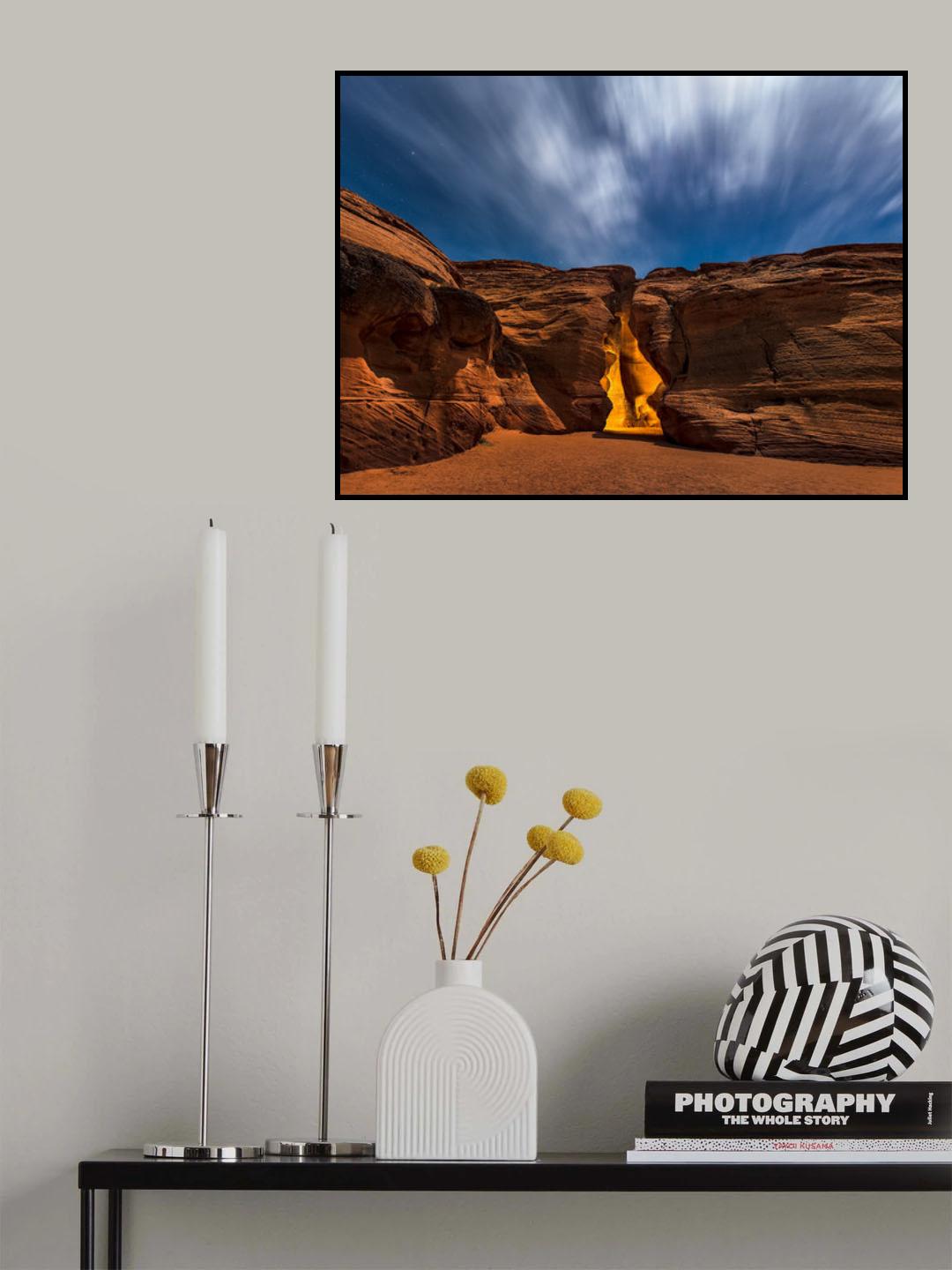 Moonlight over Antelope Canyon Poster och Canvastavla