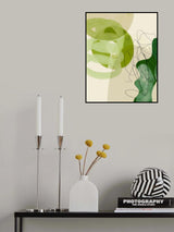 Painted Lines Green Tan 3 Kopie Poster och Canvastavla