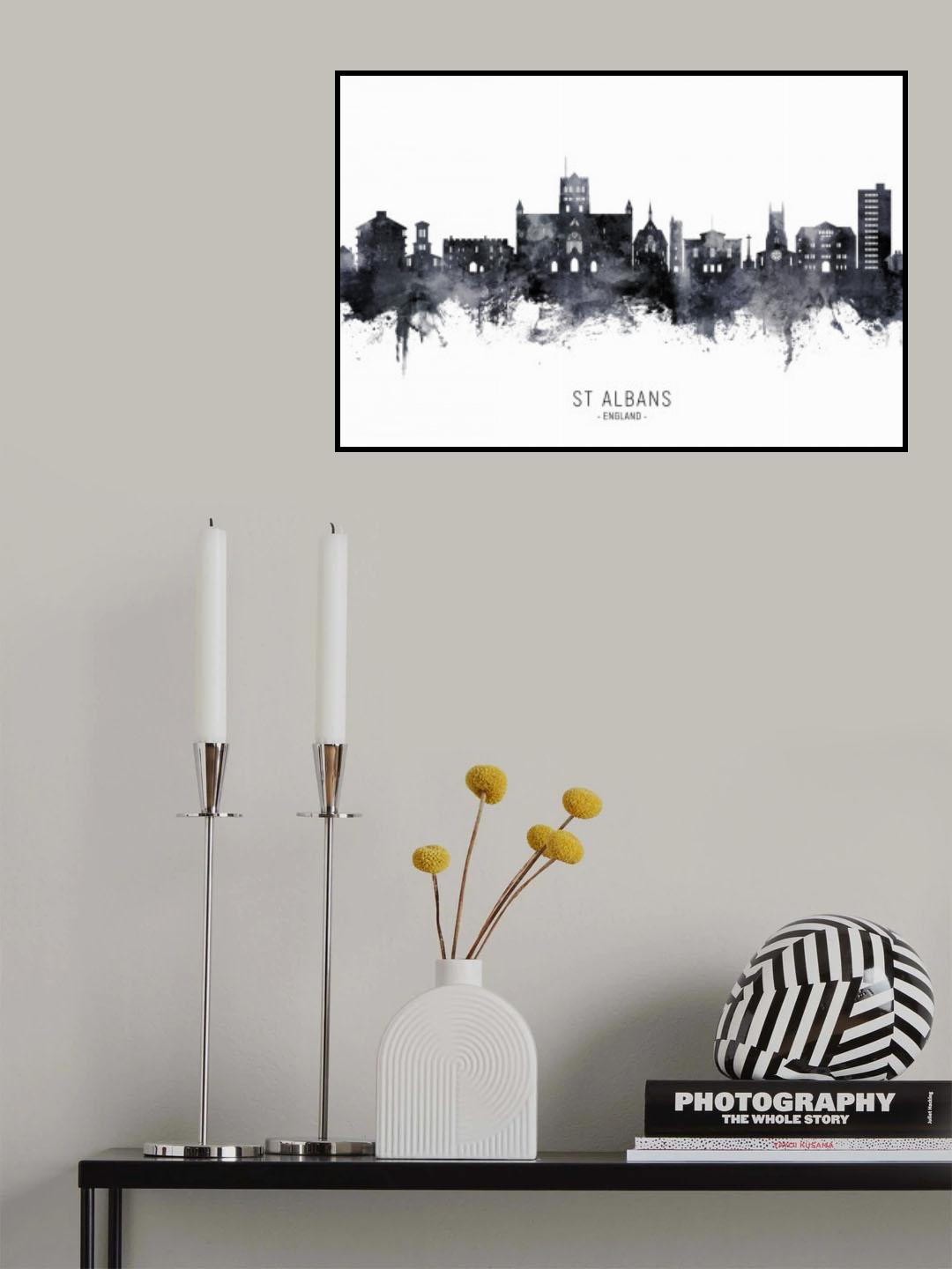 St Albans England Skyline Poster och Canvastavla