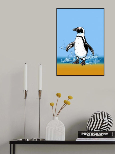 Cute Penguin splashing Poster och Canvastavla