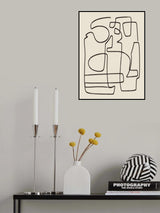 Warm Abstract Line Art Study Poster och Canvastavla