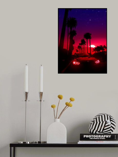 Neon Sunset Drive Poster och Canvastavla
