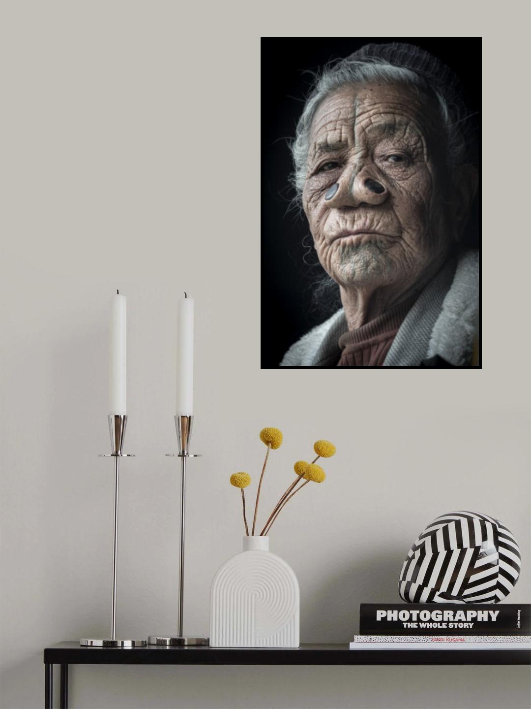 Apatani elder at Ziro valley, Arunachal Pradesh Poster och Canvastavla