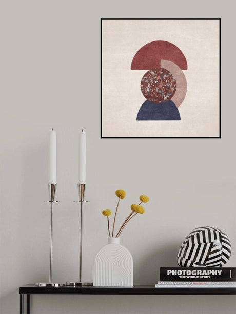 Beyaz Ve Kahverengi Saksili Terazzo Poster och Canvastavla