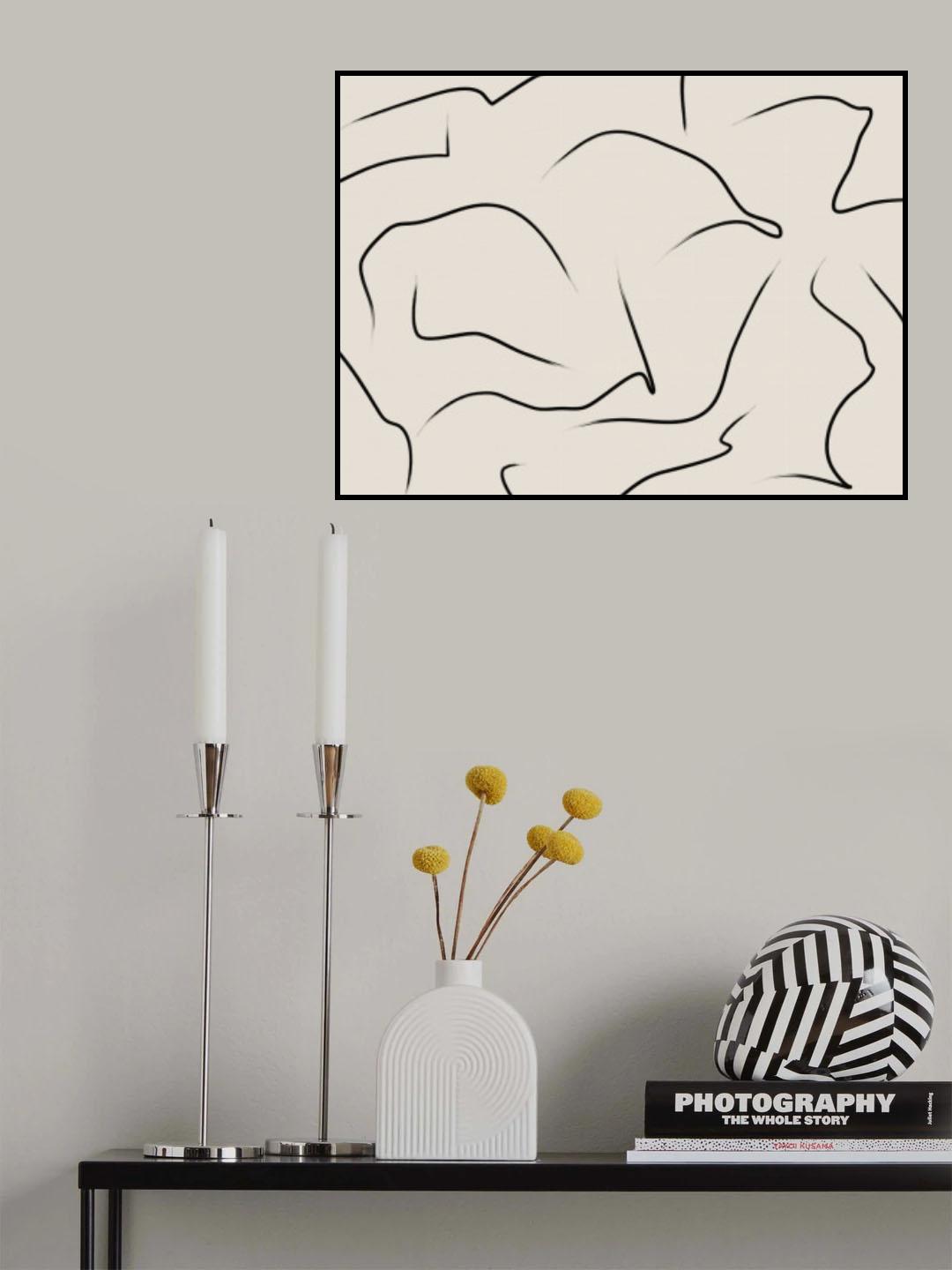 Tranquil Swirling Lines Art Poster och Canvastavla