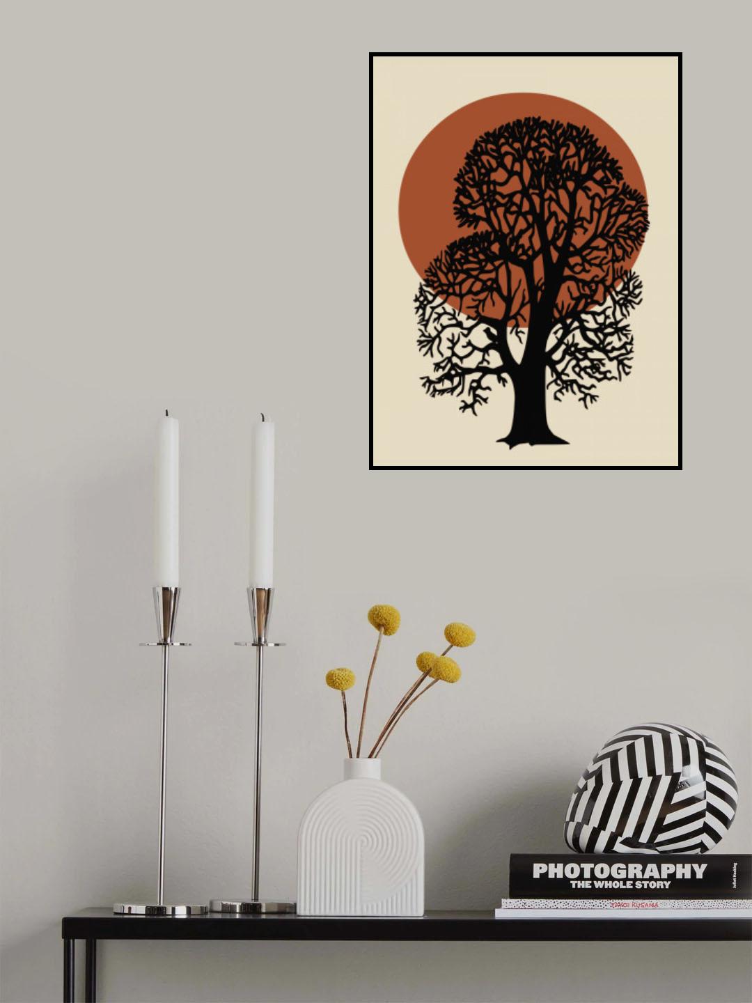 Sun and Tree In Bold Poster och Canvastavla