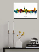 Fresno California Skyline Poster och Canvastavla