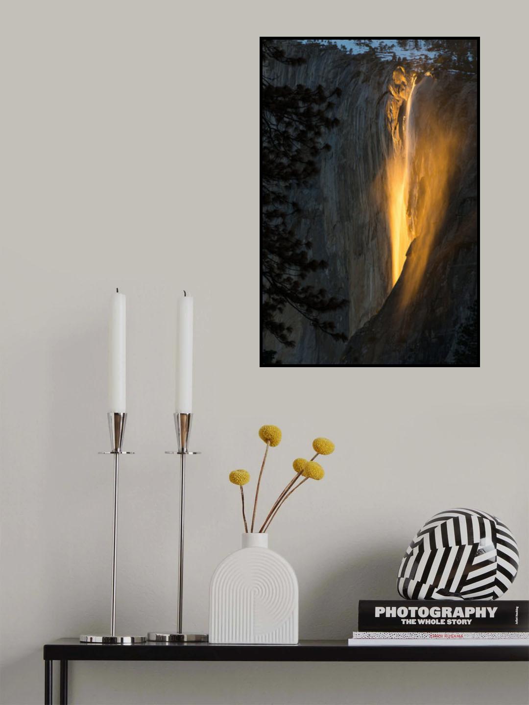 golden waterfall Poster och Canvastavla
