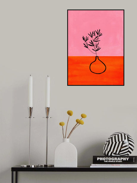 Pink Mango Vase Poster och Canvastavla
