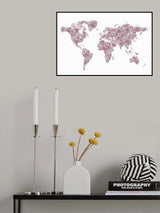 Peony Map Poster och Canvastavla