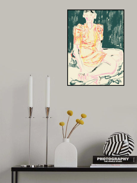 The Girl In Orange Dress Poster och Canvastavla