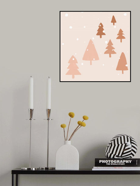 Pastel Winter Trees Poster och Canvastavla