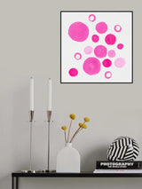 Pink Circles Large Small Poster och Canvastavla