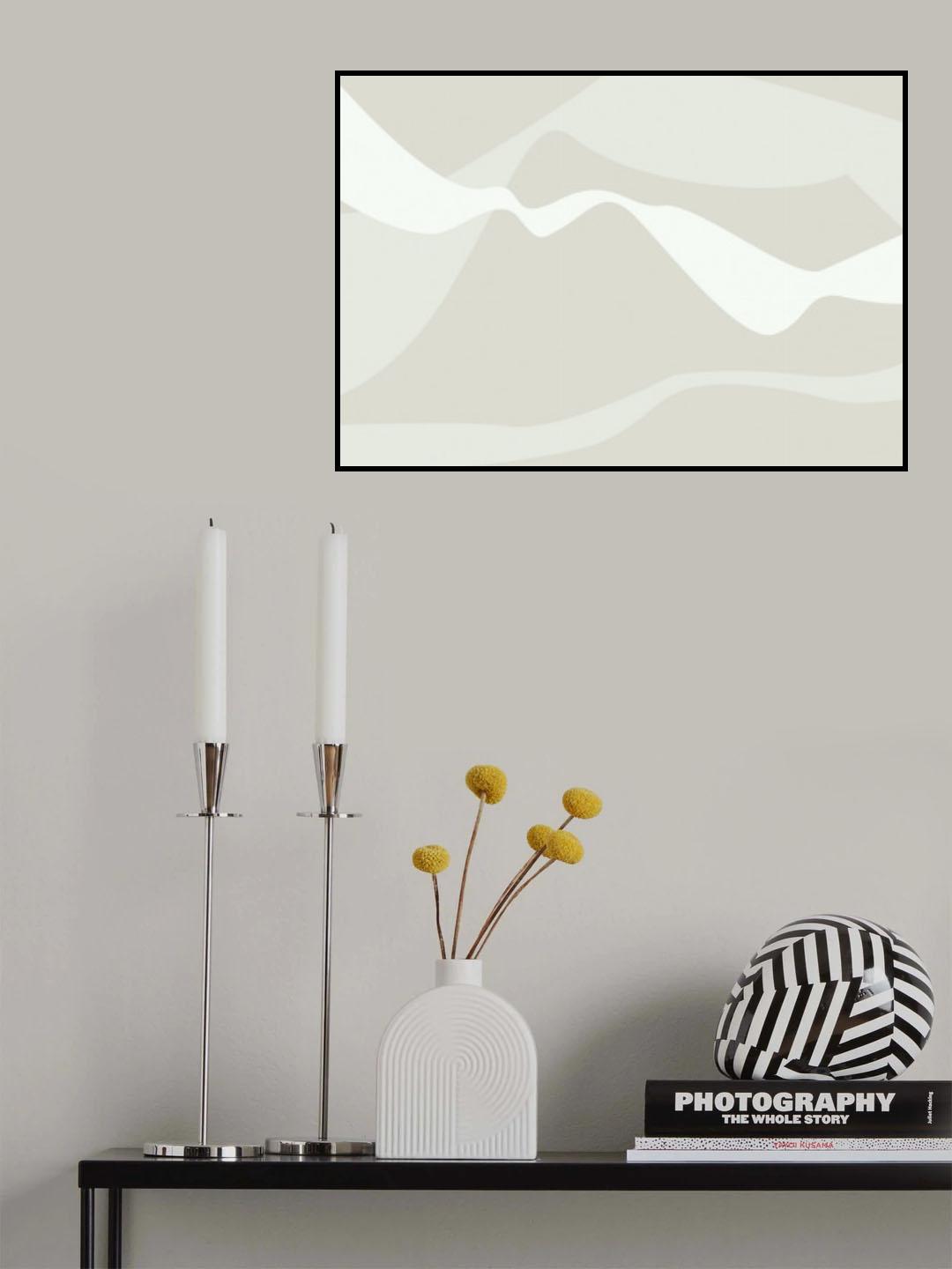 Mountain Waves Beige Poster och Canvastavla
