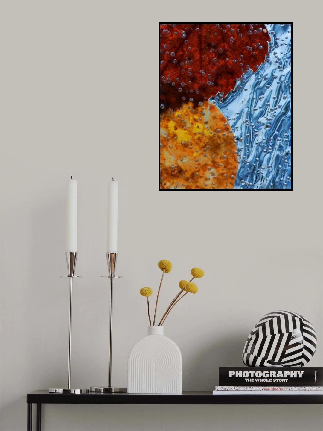leaves frozen in ice Poster och Canvastavla