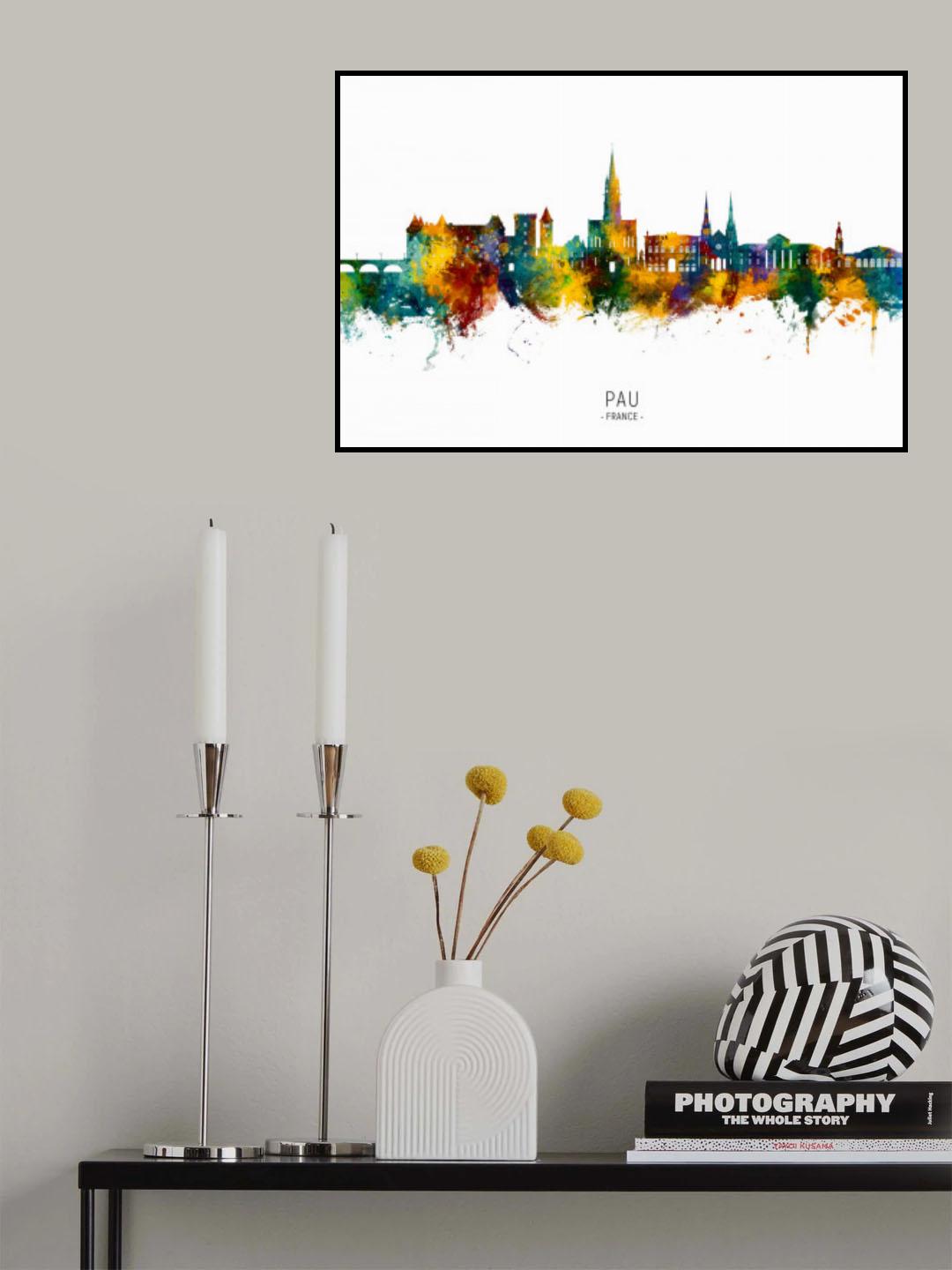 Pau France Skyline Poster och Canvastavla