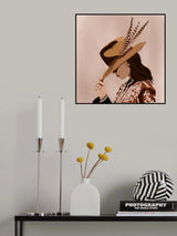 Dark Hair Feather Boho Special Poster och Canvastavla