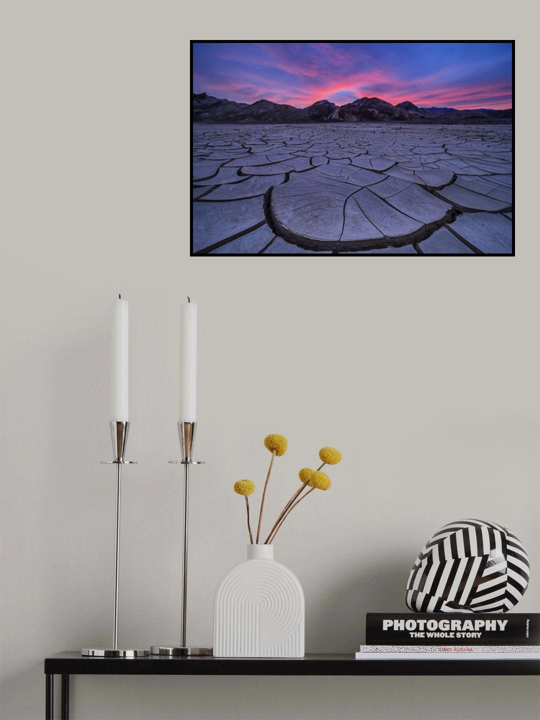 O.O. Blue Hour at Cracked Mud Field Poster och Canvastavla