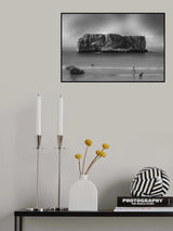 Woman, dog and rock. Poster och Canvastavla