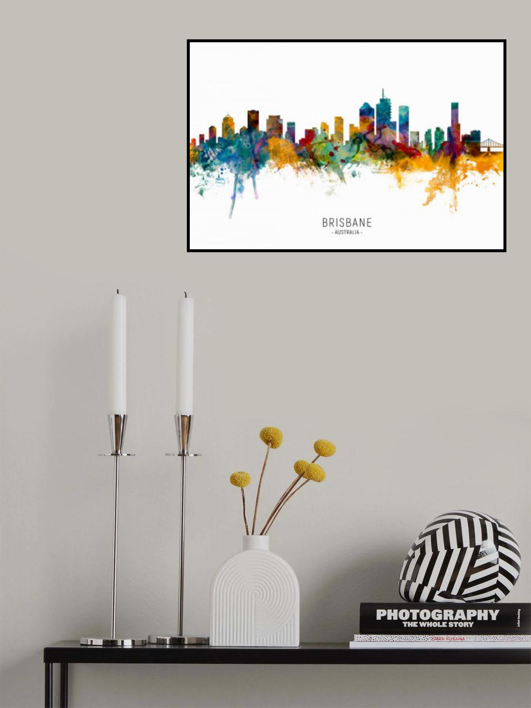 Brisbane Australia Skyline Poster och Canvastavla