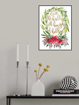 Floral wreath deck the halls Poster och Canvastavla