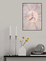 Pink Yoga Sun Rays Poster och Canvastavla