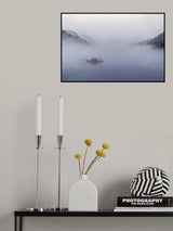 The Fishing Boat at Dawn Mist Poster och Canvastavla