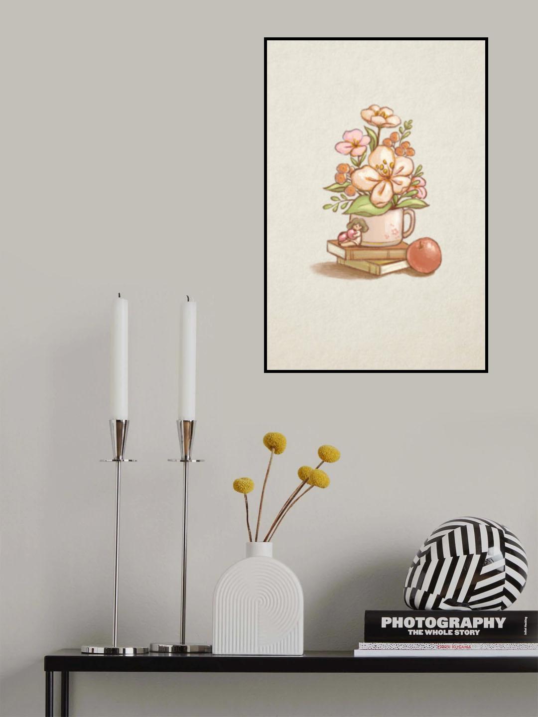 Flowers and Books (1) Poster och Canvastavla
