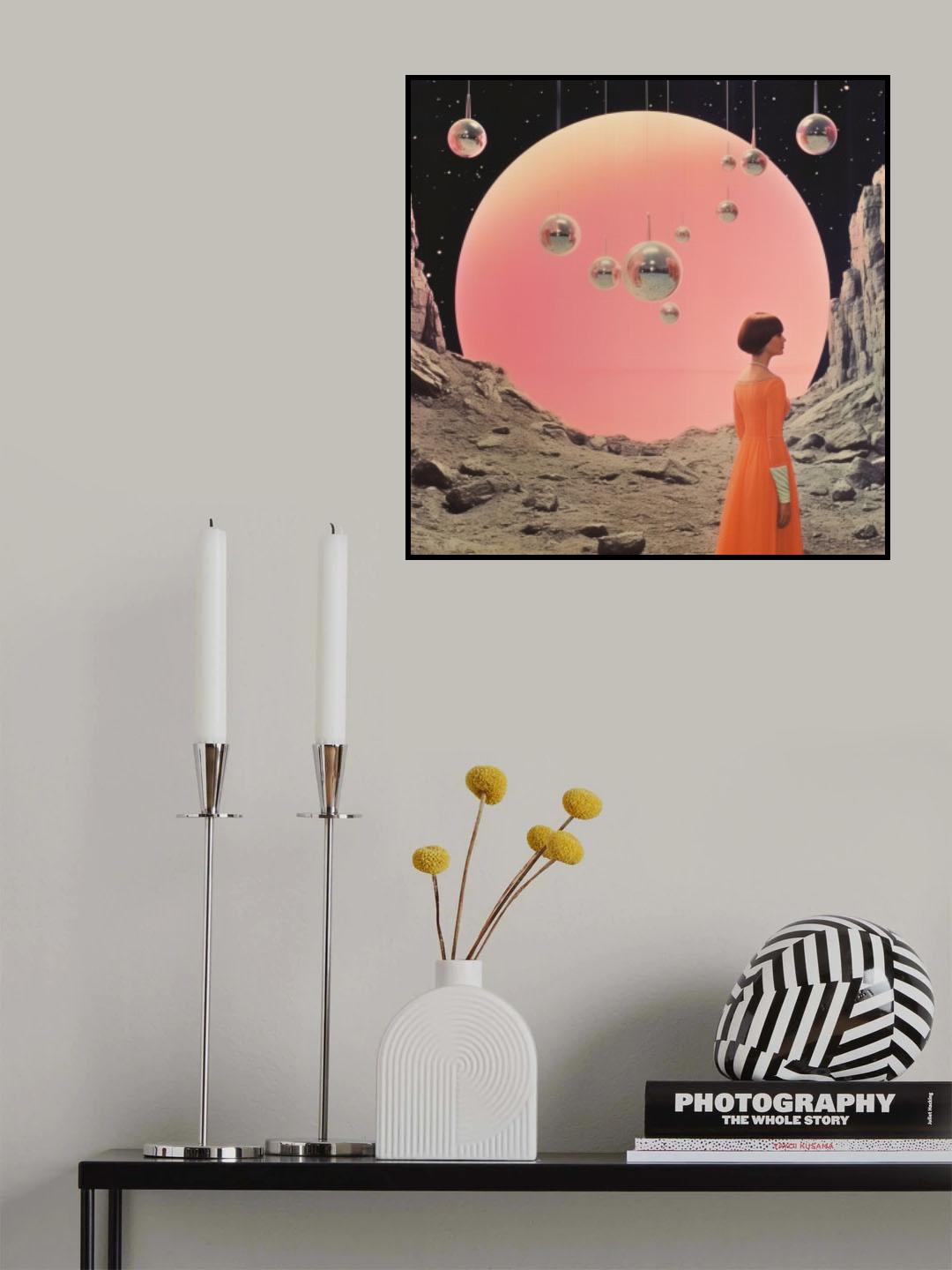 Space Orbs Collage Art Poster och Canvastavla