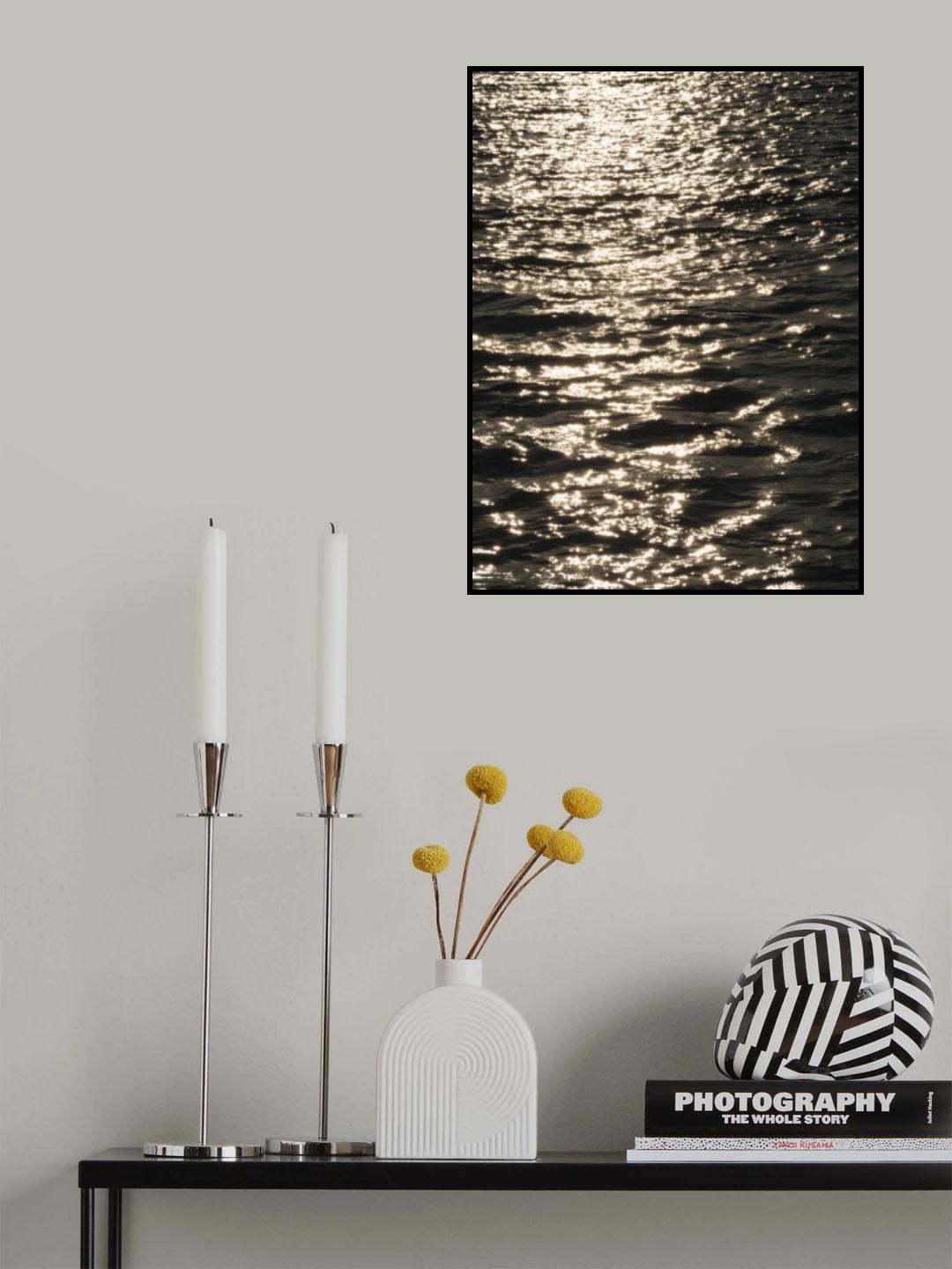 sea waves at sunset Poster och Canvastavla