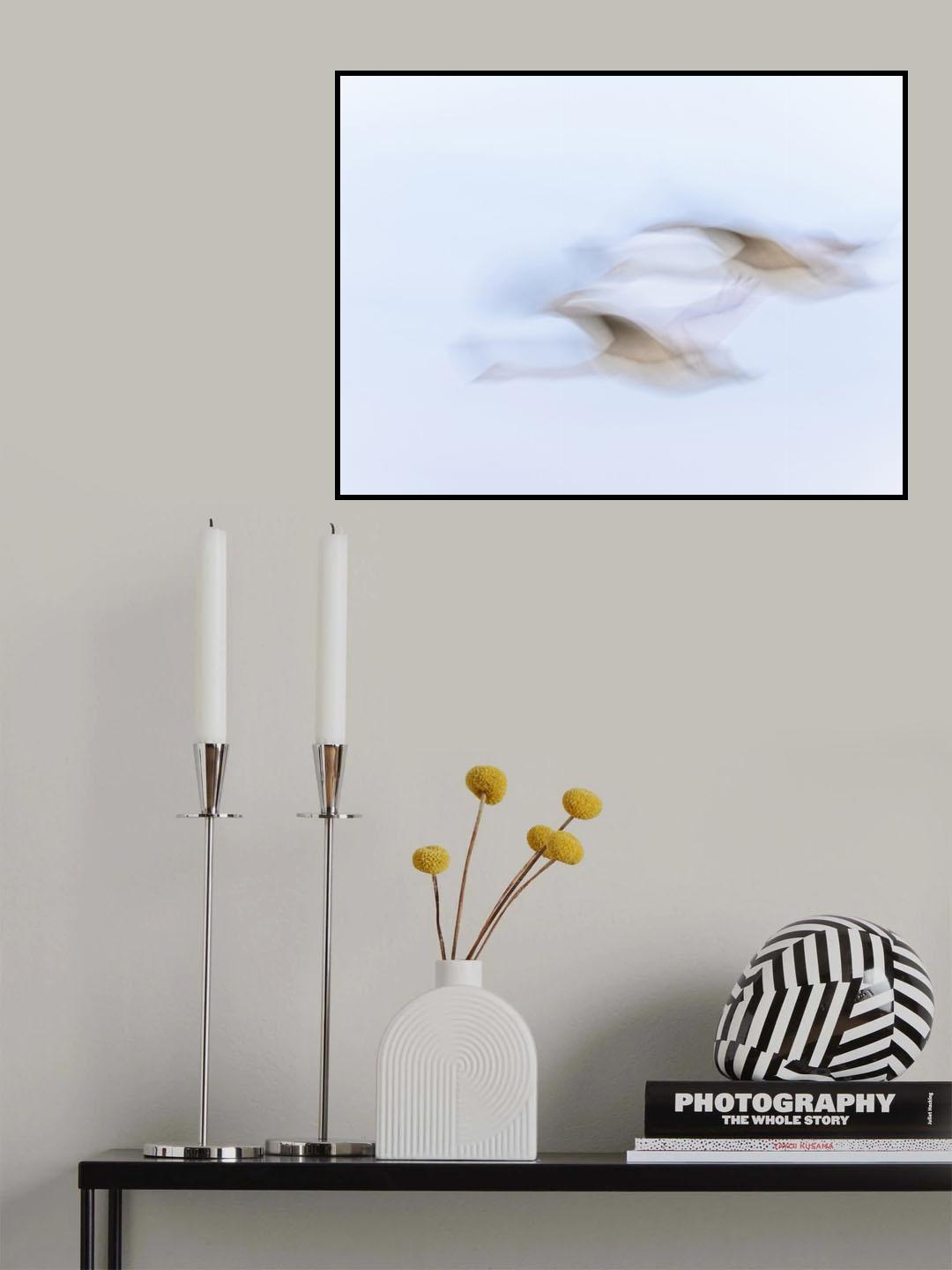 Cranes in art Poster och Canvastavla