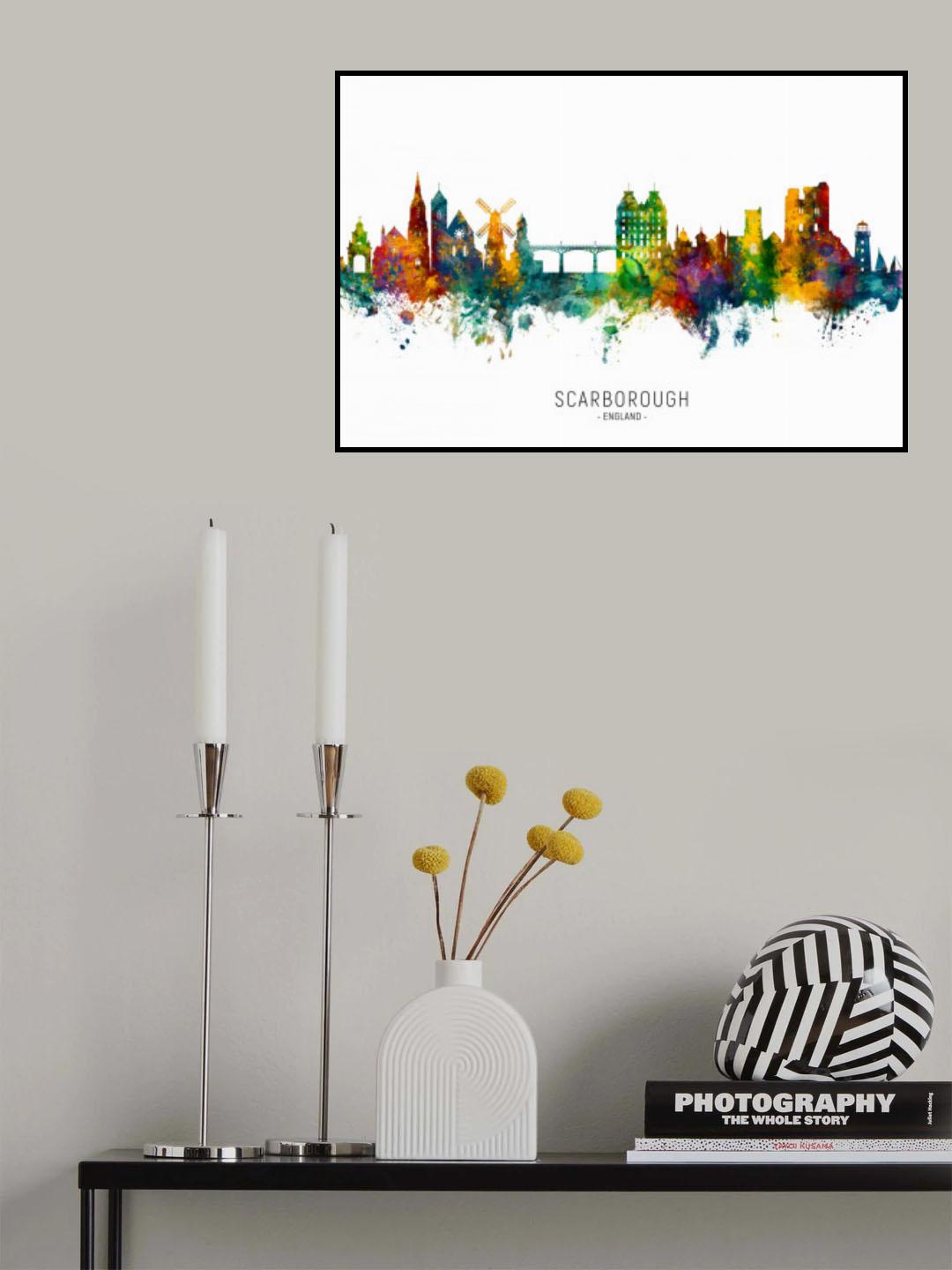 Scarborough England Skyline Poster och Canvastavla