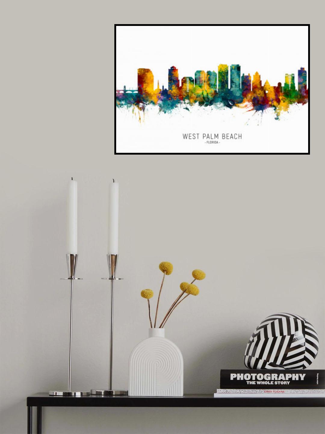 West Palm Beach Florida Skyline Poster och Canvastavla