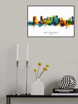West Palm Beach Florida Skyline Poster och Canvastavla