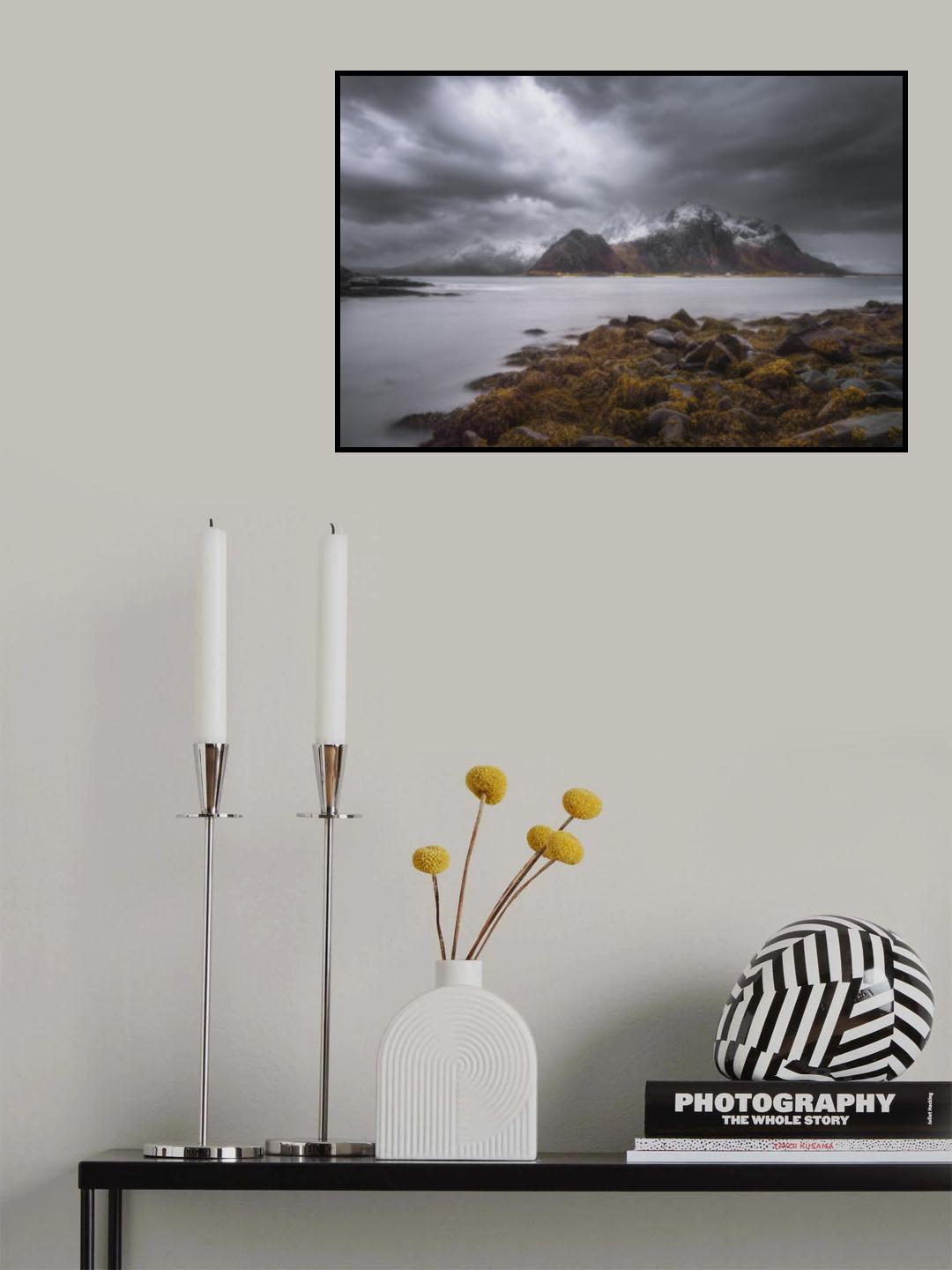 Bad weather in Vareid beach 7R6822 Poster och Canvastavla